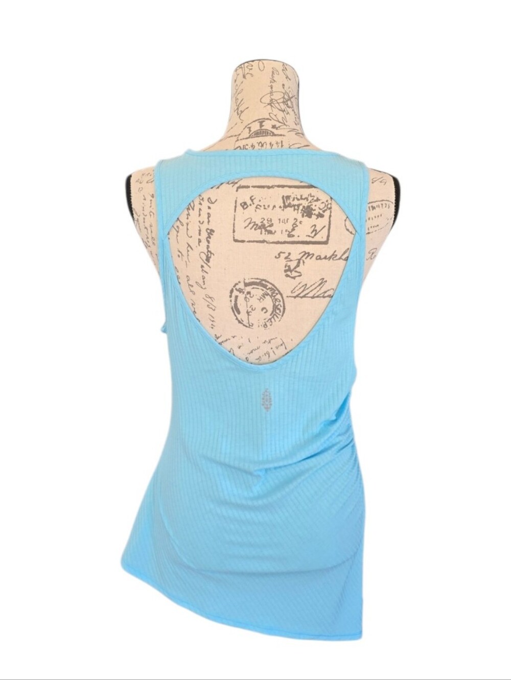 Free People Movement Santorini Blue Ribbed Tank Top M - Picture 2 of 8